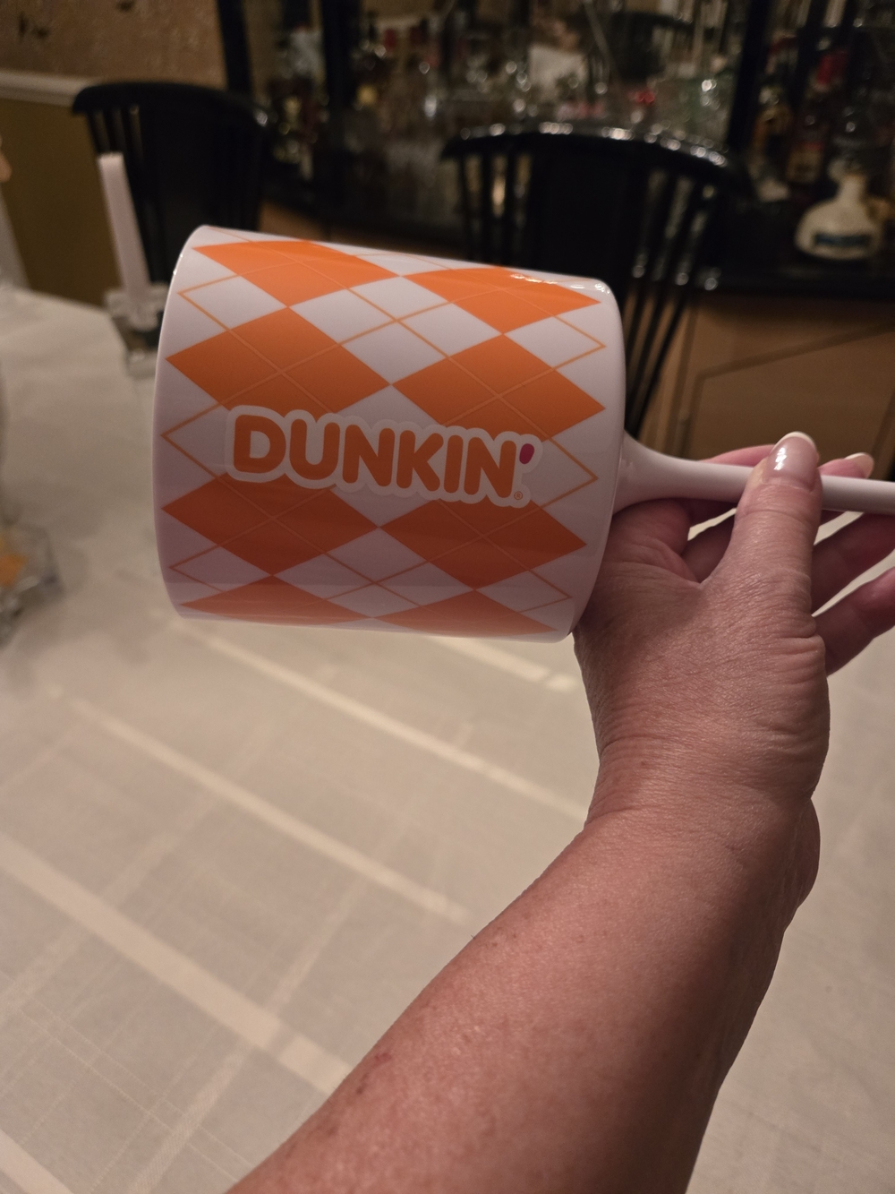 Dunkin Donuts Limited Edition Golf Tee Cup Holder Orange Argyle Stake NEW - Picture 3 of 7